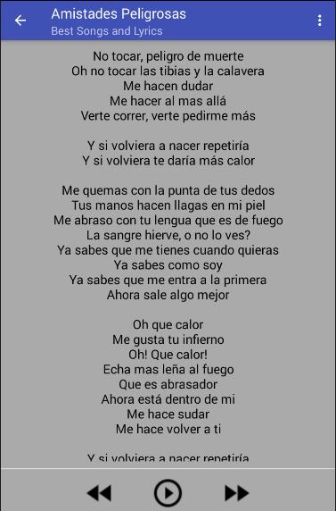 Amistades Peligrosas Musica Letras Para Android Apk Baixar