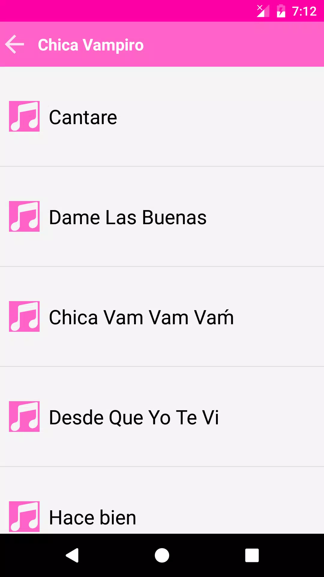 Chica Vampiro musica lyrics APK for Android Download