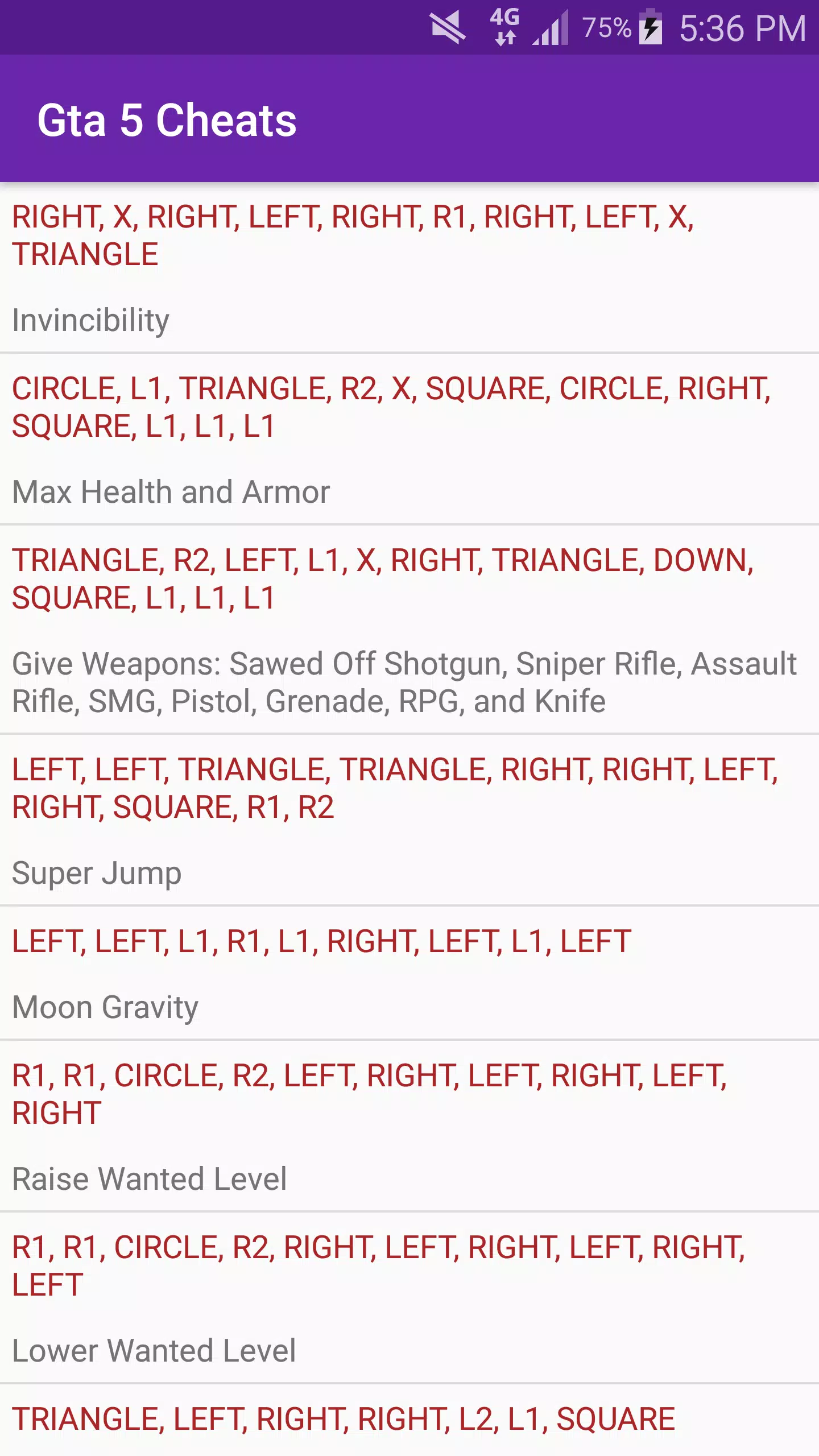 GTA 5 - CHEATS CODES for PS3/PS4 