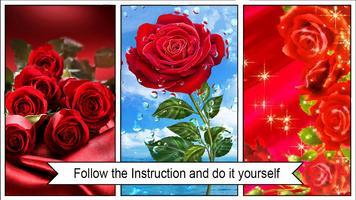 Red Rose Flower Wallpaper Affiche