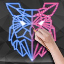 Neon Draw Glowing Poly Doodles - Tiere für Kinder APK