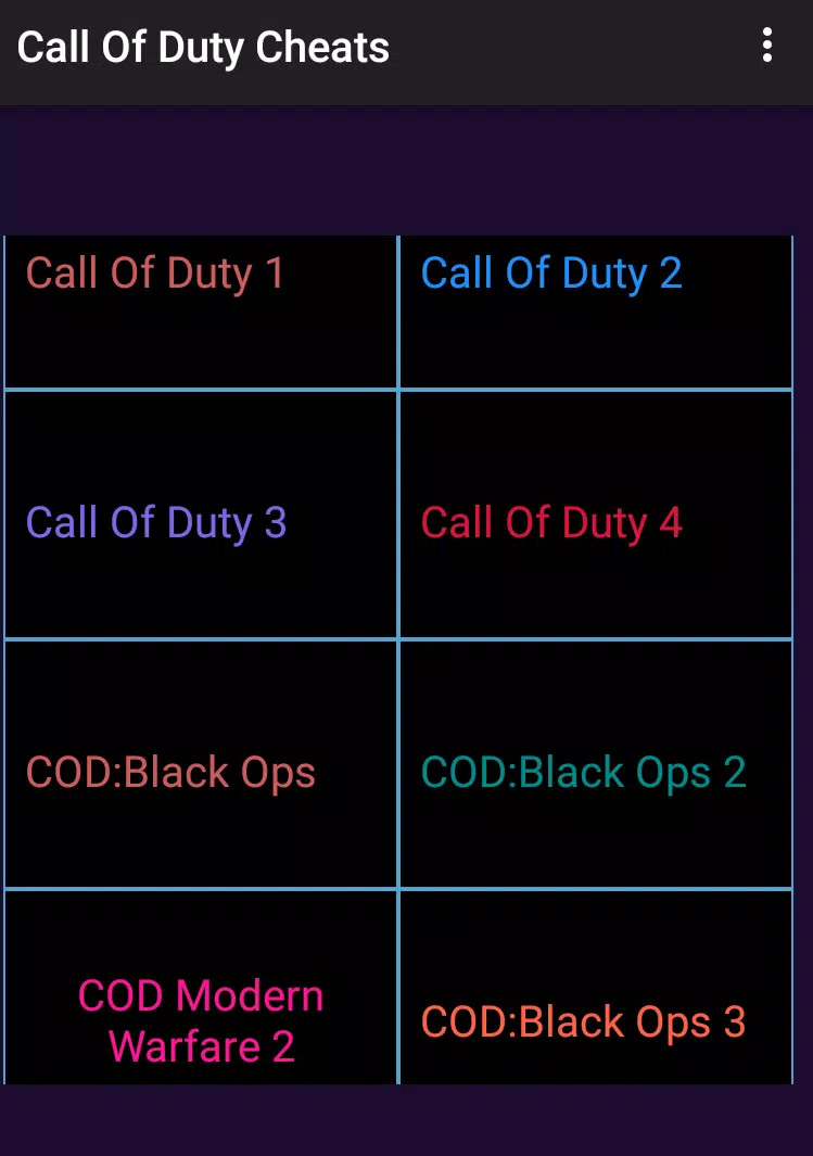 All Call Of Duty Cheats Code APK do pobrania na Androida