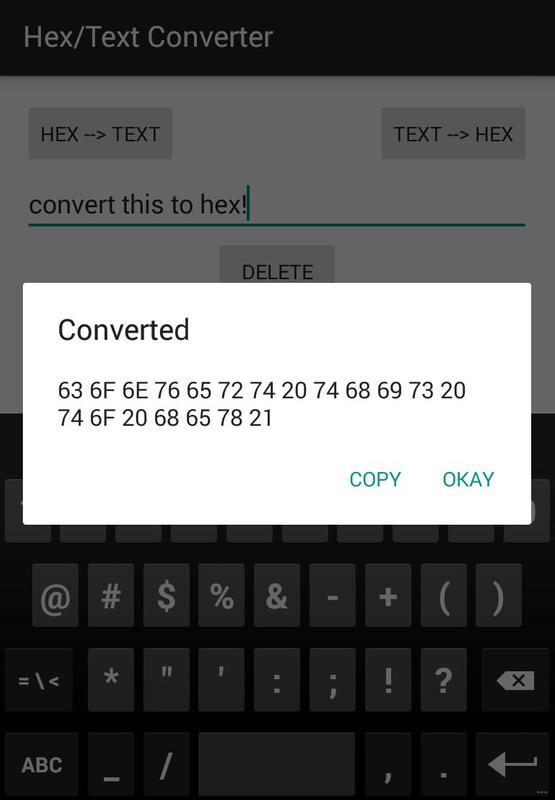 Hex text converter for android apk download
