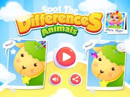 Spot The Difference Animals الملصق