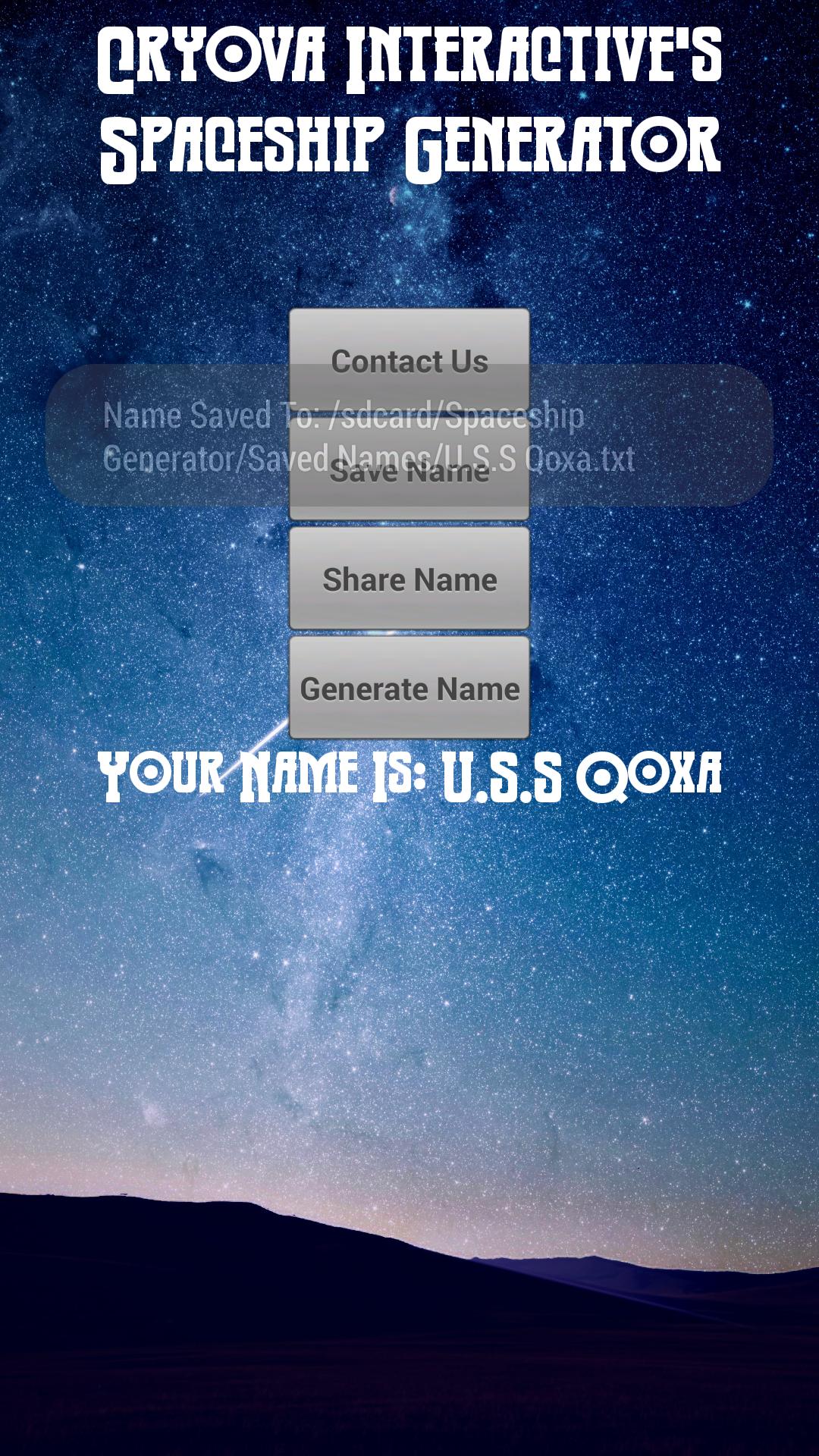 Spaceship Name Generator APK for Android Download