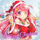 Cute Christmas Anime Girl Wallpapers HD ikona