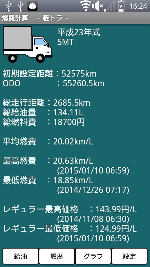 計算 燃費 燃料消費量及び運転時間計算書