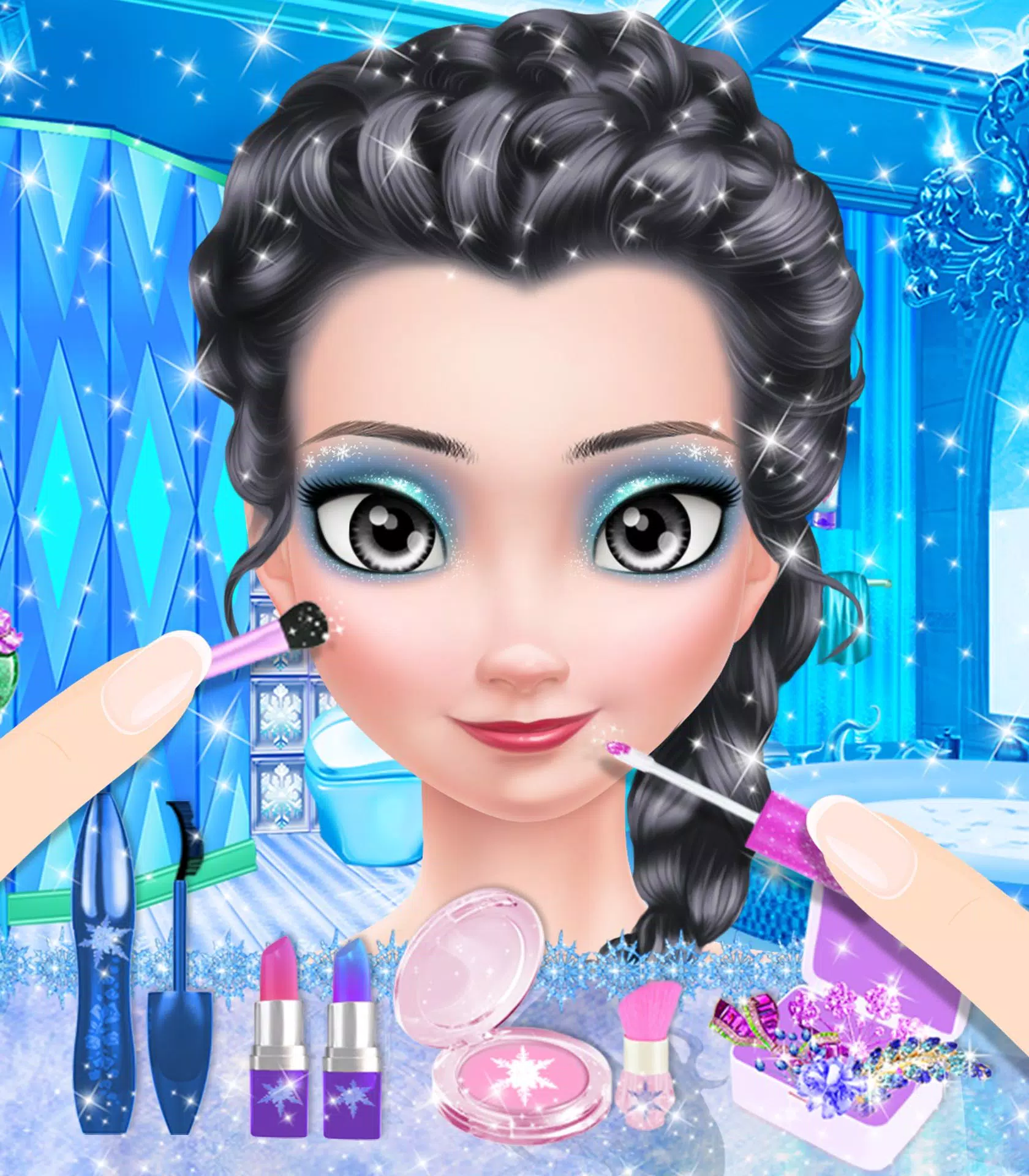 FROZEN ICE QUEEN JOGO DE MAQUIAGEM E SALÃO DE BELEZA DA FROZEN ELSA 