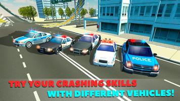 Police Car Crash Test Sim 3D capture d'écran 3