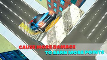 Police Car Crash Test Sim 3D capture d'écran 2