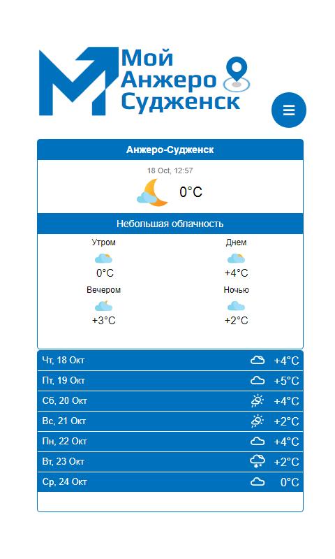 Прогноз погоды в анжеро судженске на неделю. Программа передач на сегодня Анжеро-Судженск все.