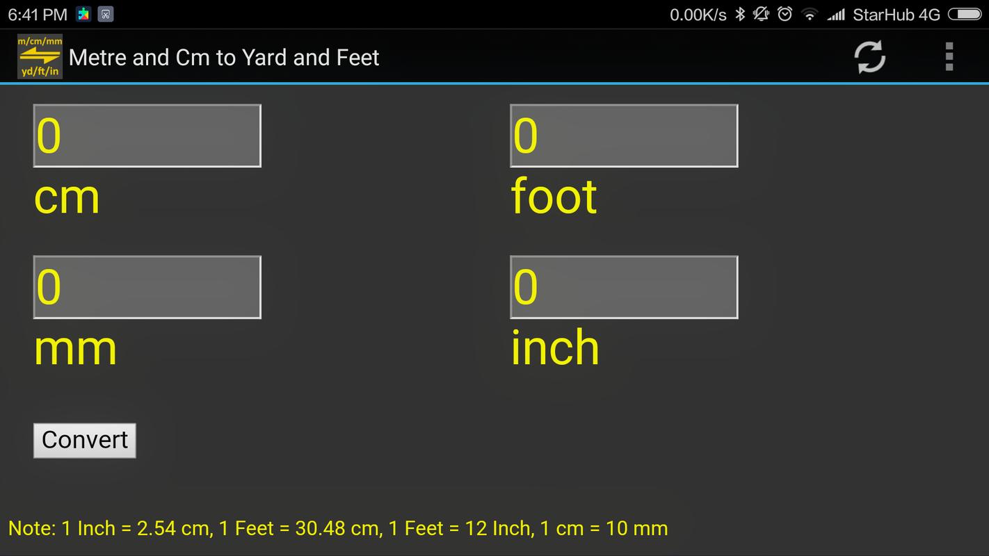 m, cm, mm to yard, feet, inch converter tool for Android ...