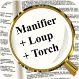 Magnifying glass with light + Magnifier flashlight simgesi