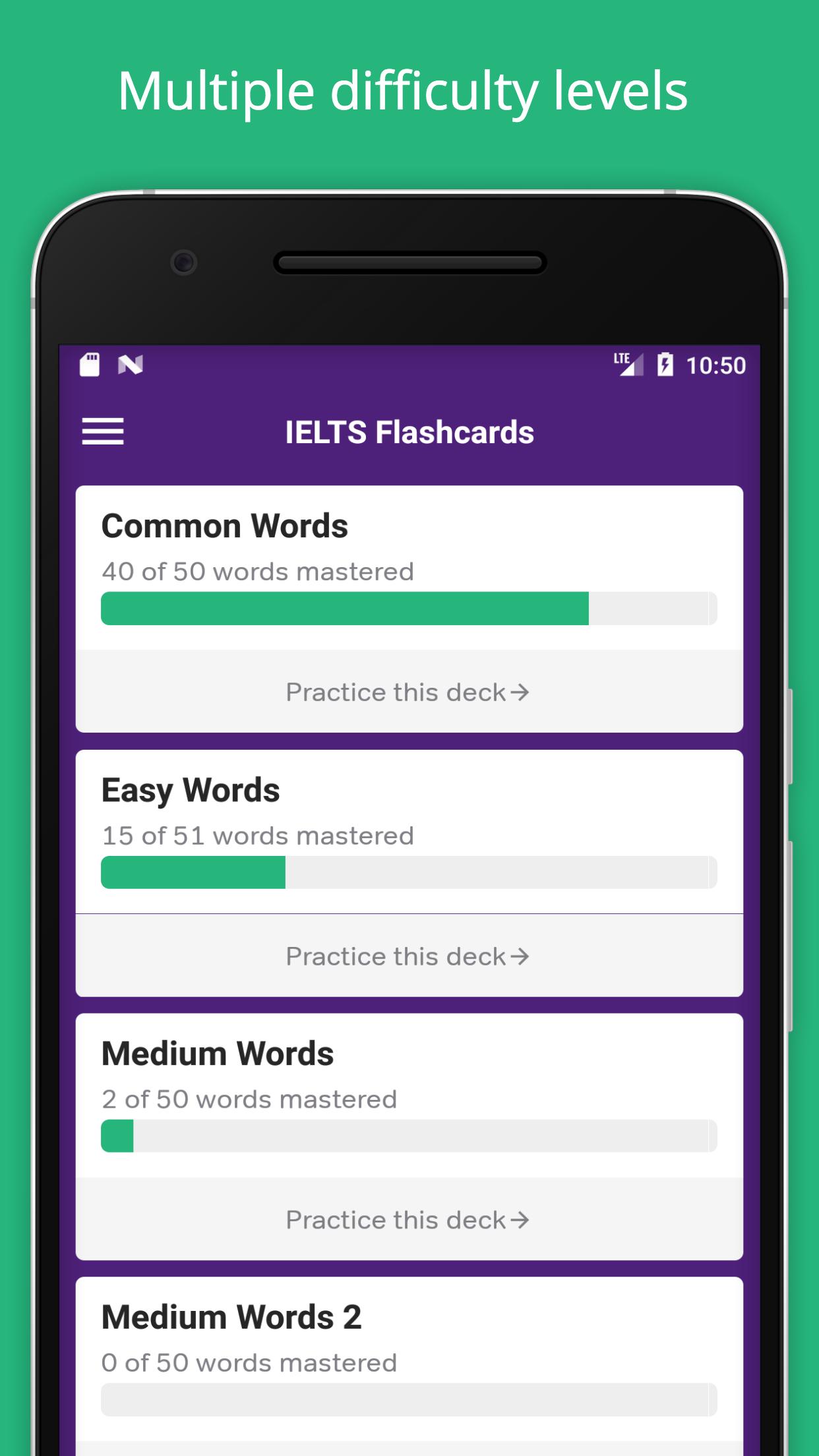 IELTS Exam Preparation: Vocabulary Flashcards for Android