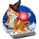 Magic Cute Monkey Winter Theme APK