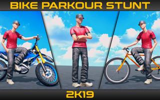 Poster bicicletta parkour acrobazie