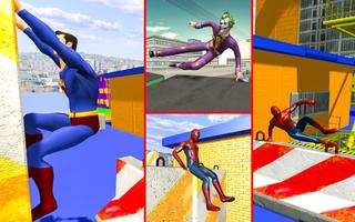 Superhelden parkour simulator 3d Plakat