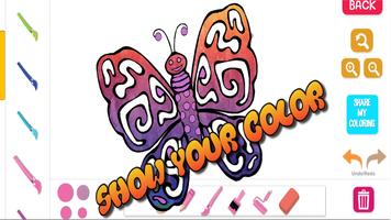 Adult Coloring Butterfly Book الملصق