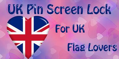 UK Flag Pin Lock Screen Affiche
