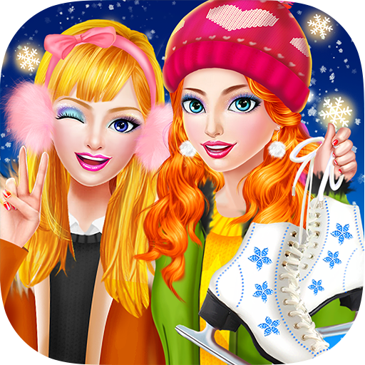 Winter Fun: Ice Skating Girls