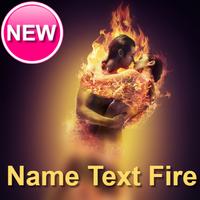 Name Text Fire الملصق