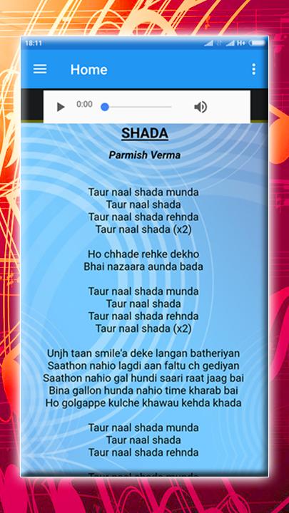 Best Song Lyrics Shada Parmish For Android Apk Download English espanol italiano deutsch francais brasileiro portugues 日本語 한국어. apkpure com