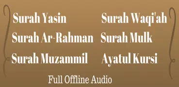 Surah Yasin,Ar-Rahman,Ayatul Kursi (Offline Audio)