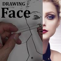 Drawing female face Plakat