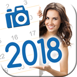 Calendrier cadre photo 2018 icône