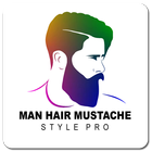 Man Hair Mustache Style Pro ไอคอน