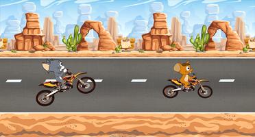 Jerry Moto Race And Tom पोस्टर