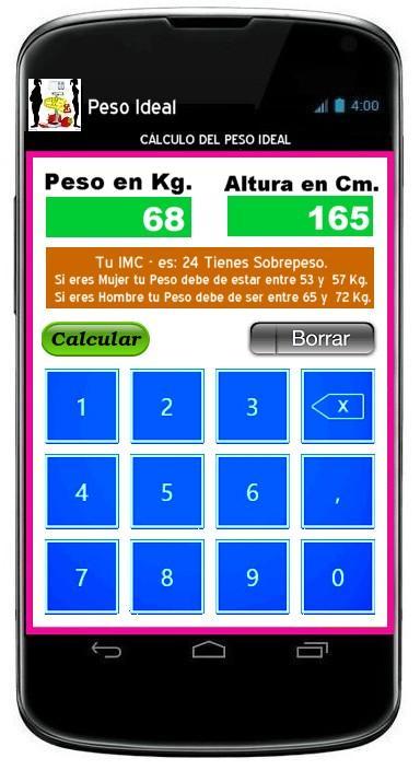 Calculadora peso ideal - IMC pour Android - Téléchargez l'APK