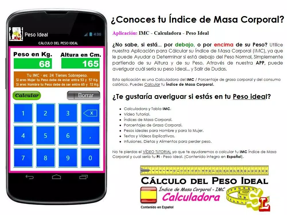 Calculadora peso ideal - IMC APK for Android Download