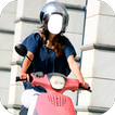 Motorcycle Girl Selfie Photo Montage