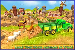 Poster Transport Truck Driver: Farm Animals