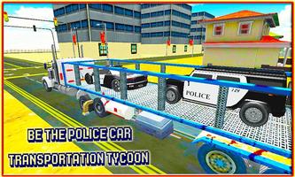Police Car Transporter Truck Affiche