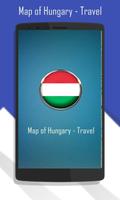 Map of Hungary - Travel poster