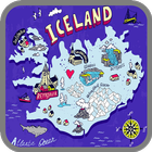 Map of Iceland - Travel icône