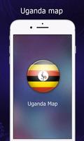 Uganda Map Affiche