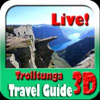 Trolltunga Norway Maps and Travel Guide الملصق