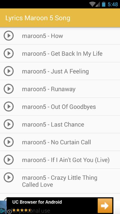Lyrics Maroon 5 Song APK voor Android Download Lyrics Maroon 5 Song APK voor Android Download