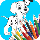 Coloring book Dalmatians dog icône