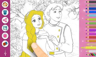 Princess Rapunzel Coloring Book Game 스크린샷 2