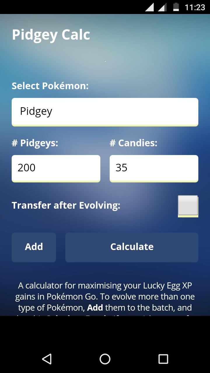 Pidgey Calc for Pokemon GO APK for Android Download