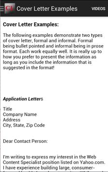 informal cover letter example