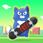 Little Kitty on a Skateboard ícone