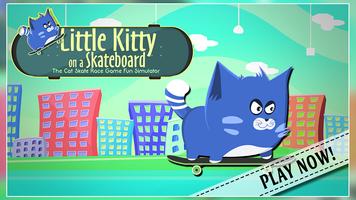 Little Kitty on a Skateboard Affiche