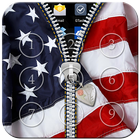 USA Flag Passcode Zipper Lock-icoon