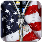 USA Flag Passcode Zipper Lock ikona