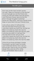 The Weeknd Song Lyrics capture d'écran 2
